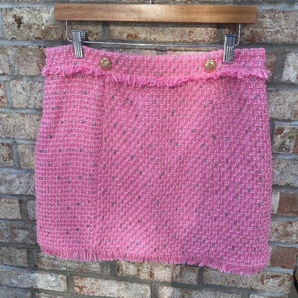 Walter Baker Pink Paris Tweed Lyona Skirt Sz 10 - Picture 5 of 7